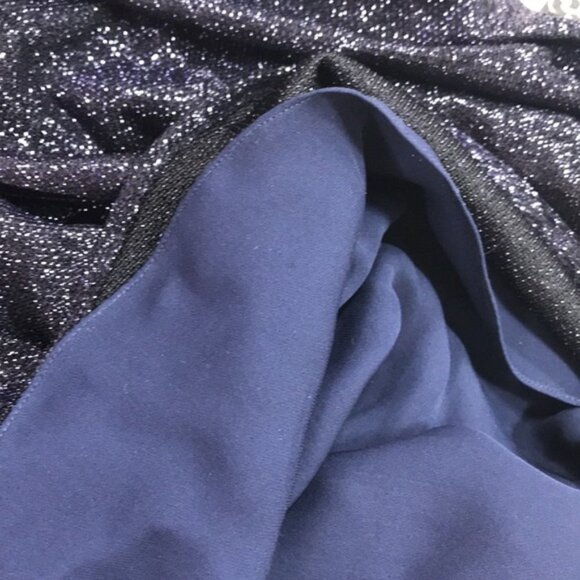 Sally LaPointe Navy Metallic Skirt - Picture 8 of 10